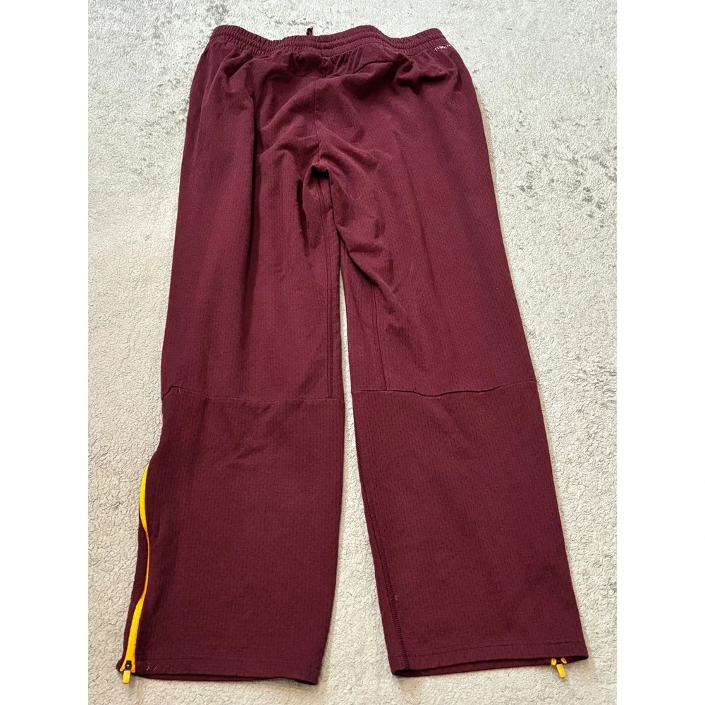 Adidas CMU Chippewas Climalite Track Pants Mens XL Maroon Gold Mesh Zip Ankle